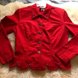 Red southwestern shirt jacket